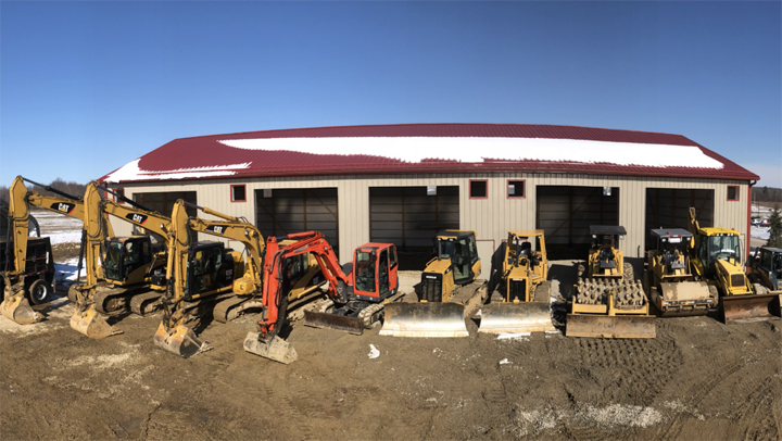 Belsole excavation equipment lined up at its facility